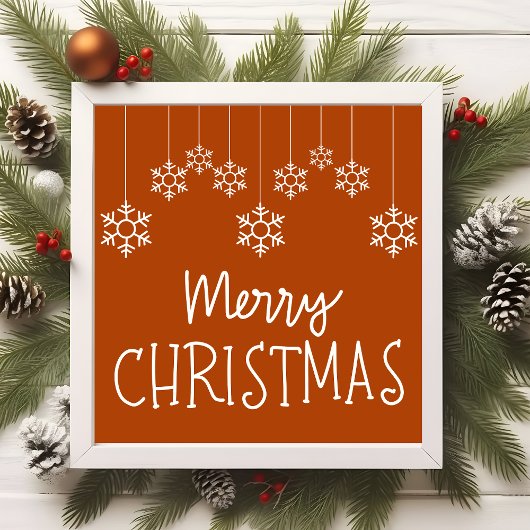メリークリスマスウィンタースノーフレークタイポグラフィ ポスター