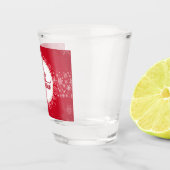 メリークリスマスウィンタースノーフレークレッドフェスティバル ショットグラス (右)