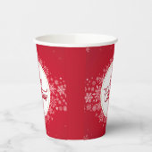 メリークリスマスウィンタースノーフレークレッドフェスティバル 紙コップ (左)