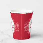 メリークリスマスウィンタースノーフレークレッドフェスティバル 紙コップ (右)