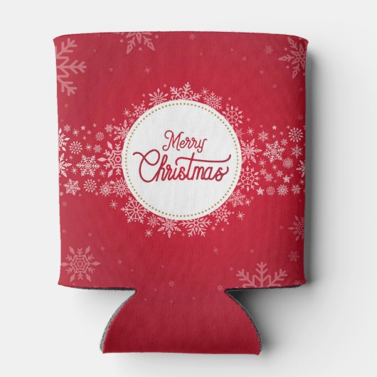 メリークリスマスウィンタースノーフレークレッドフェスティバル 缶クーラー (裏面)