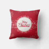 メリークリスマスウィンタースノーフレークレッドホリデー クッション (裏面)