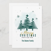 メリークリスマスウィンターツミニマルリー シーズンカード (正面/裏面)