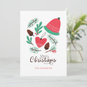 メリークリスマスウィンターハットとピネコーン シーズンカード (スタンド正面)