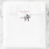 メリークリスマスウィンターバードホリデーステッカー スクエアシール (バッグ)