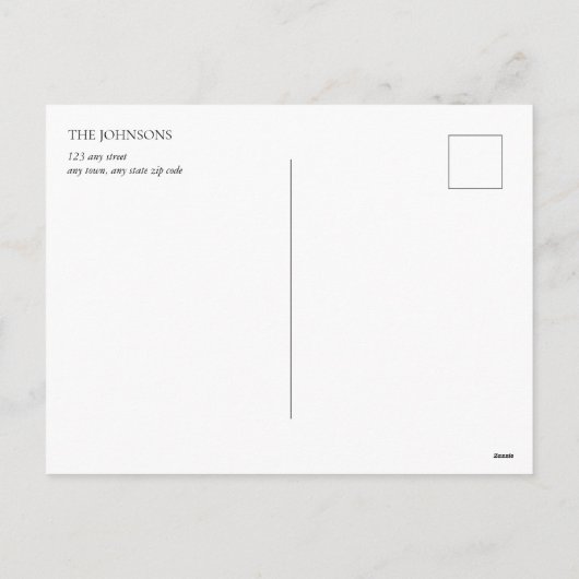 メリークリスマスウィンターパインベリーボタニカルフォト シーズンポストカード (裏面)