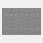 メリークリスマスウィンターパターングレー ラッピングペーパーシート (正面2)