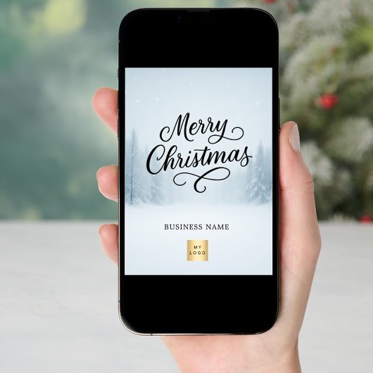 メリークリスマスウィンタービジネスロゴ シーズンカード