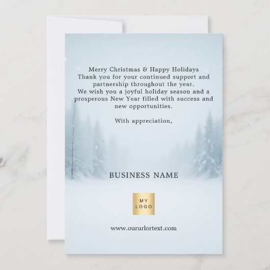 メリークリスマスウィンタービジネスロゴ シーズンカード (裏面)