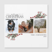 メリークリスマスウィンターフォトホリデーカードマグネット (正面)