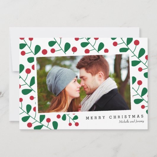 メリークリスマスウィンターベリーズフォトカードホリデーズ シーズンカード (正面)