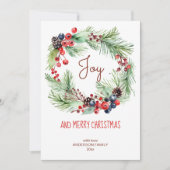メリークリスマスウィンターベリーパインズリース シーズンカード (正面)