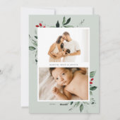 メリークリスマスウィンターベリー植物写真 シーズンカード (裏面)