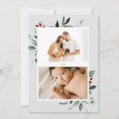 メリークリスマスウィンターベリー植物写真 シーズンカード (裏面)