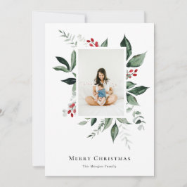 メリークリスマスウィンターベリー植物写真 シーズンカード