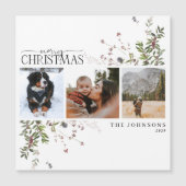 メリークリスマスウィンターベリー3フォト磁気カード (正面)