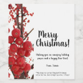 メリークリスマスウィンターベリー ワインラベル (シングルラベル)