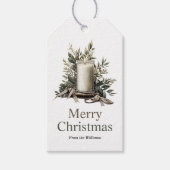 メリークリスマスウィンターホリデーキャンドル ギフトタグ (正面)
