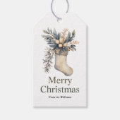 メリークリスマスウィンターホリデーストッキング ギフトタグ (正面)