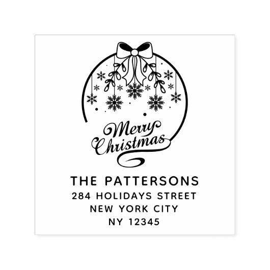 メリークリスマスウィンターホリデーネーム差出人住所 セルフインキングスタンプ (デザイン)