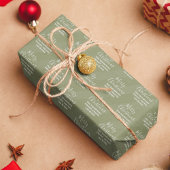 メリークリスマスウィンターホリー緑 ラッピングペーパーシート