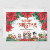 メリークリスマスウィンターポインセチア赤カスタムい写真 シーズンカード (正面)