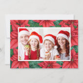 メリークリスマスウィンターポインセチア赤カスタムい写真 シーズンカード (裏面)