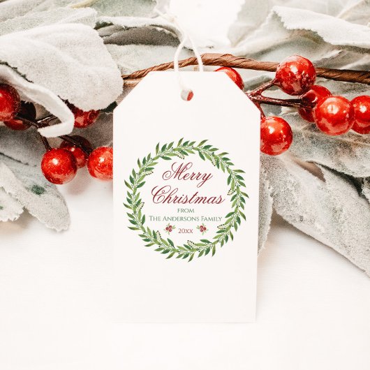 メリークリスマスウィンターリースファミリー ギフトタグ