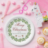 メリークリスマスウィンターリースファミリー ペーパープレート (パーティー)