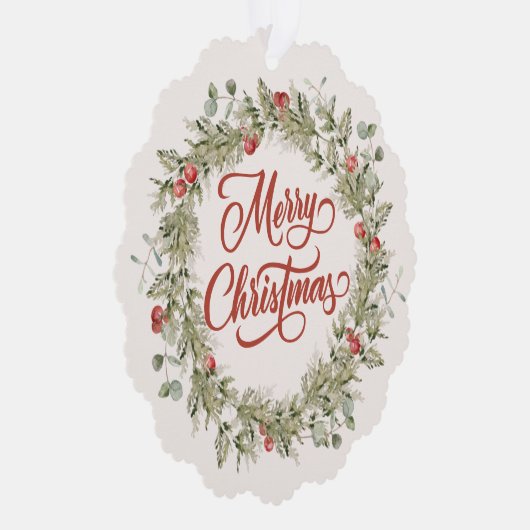 メリークリスマスウィンターリース オーナメントカード (右)