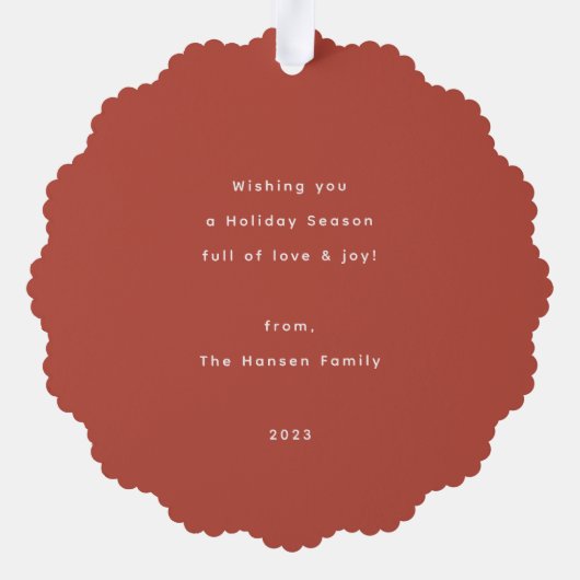 メリークリスマスウィンターリース オーナメントカード (裏面)