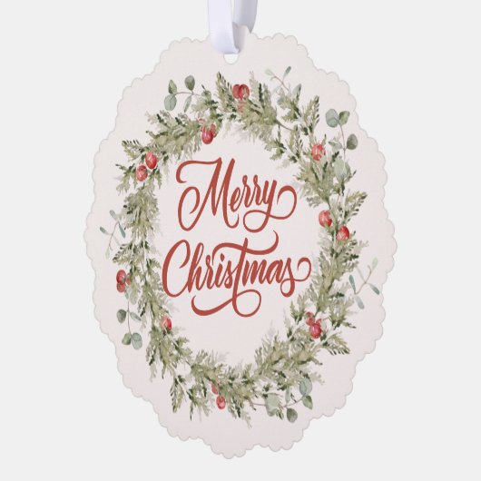 メリークリスマスウィンターリース オーナメントカード (左)