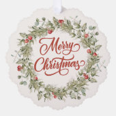 メリークリスマスウィンターリース オーナメントカード (正面)