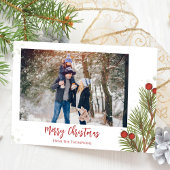 メリークリスマスウィンターレッドホリーベリー1写真 シーズンカード