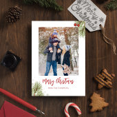 メリークリスマスウィンターレッドホリーベリー1写真 シーズンカード