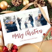 メリークリスマスウィンターレッドホリーベリー3写真 シーズンカード