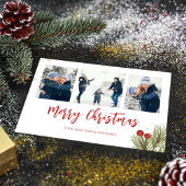 メリークリスマスウィンターレッドホリーベリー4写真 シーズンカード