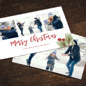 メリークリスマスウィンターレッドホリーベリー4写真 シーズンカード