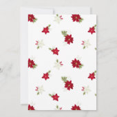 メリークリスマスウィンターレッドポインセチアはっきりしたホワイト カード (裏面)