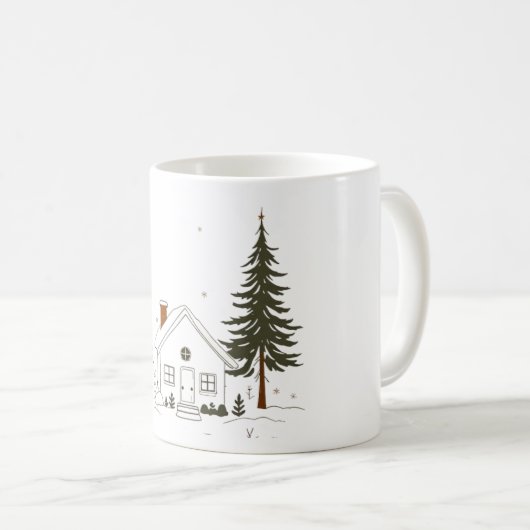 メリークリスマスウィンターワンダーランドマグカップ。 コーヒーマグカップ (正面右)