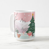 メリークリスマスウィンターワンダーランド森林動物 コーヒーマグカップ (正面左)