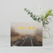 メリークリスマスウィンター鉄道の路線写真 箔シーズンポストカード (立ち正面)