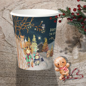 メリークリスマスウィンター魔法ブルー 紙コップ