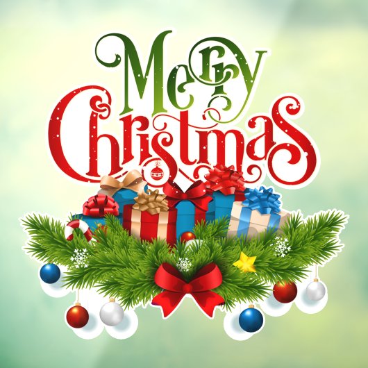 メリークリスマスウィンドウにしがみつく ウィンドウサイン (シート3)