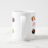 メリークリスマスウィンドサンタクロース靴下 ジャンボコーヒーマグカップ (裏面)