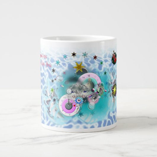 メリークリスマスウィンドサンタクロース靴下 ジャンボコーヒーマグカップ (正面)