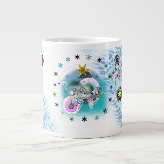 メリークリスマスウィンドサンタクロース靴下 ジャンボコーヒーマグカップ (正面)