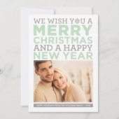 メリークリスマスウィーズモダンミントグリーン写真 シーズンカード (正面)