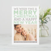 メリークリスマスウィーズモダンミントグリーン写真 シーズンカード (スタンド正面)