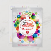 メリークリスマスウィーズモダン家族の写真 シーズンポストカード (正面/裏面)